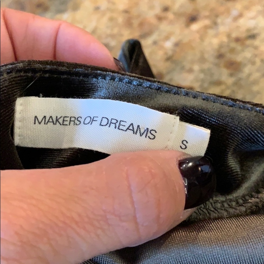 Dark olive crushed velvet cut out bodysuit XS - Picture 4 of 5